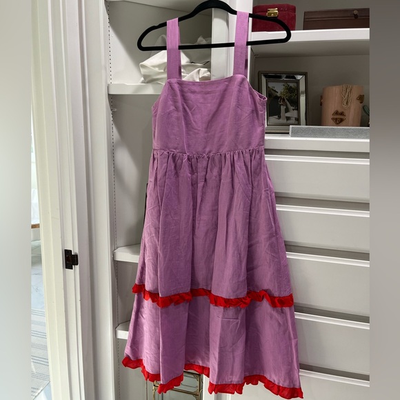 Dora Larsen Alma Ruffled Linen And Organic Cotton-Blend Nightdress - Picture 3 of 9